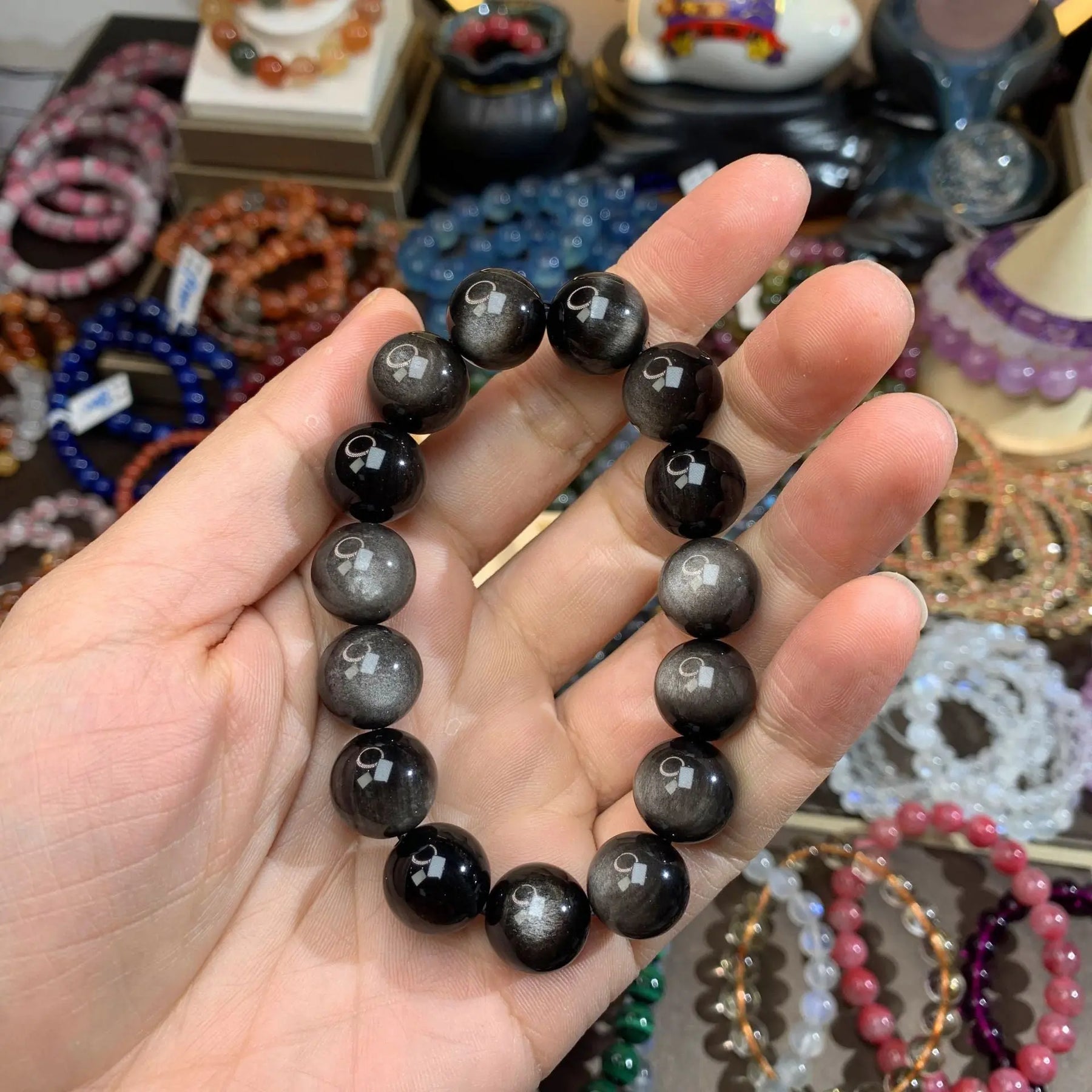 Silver Obsidian Bracelet