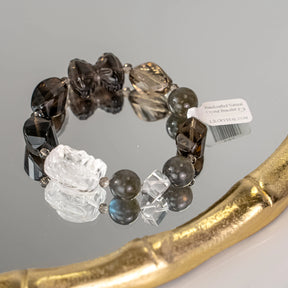 3D Carved Elephant Deity Clear Quartz Labradorite Bracelet L2L Crystal