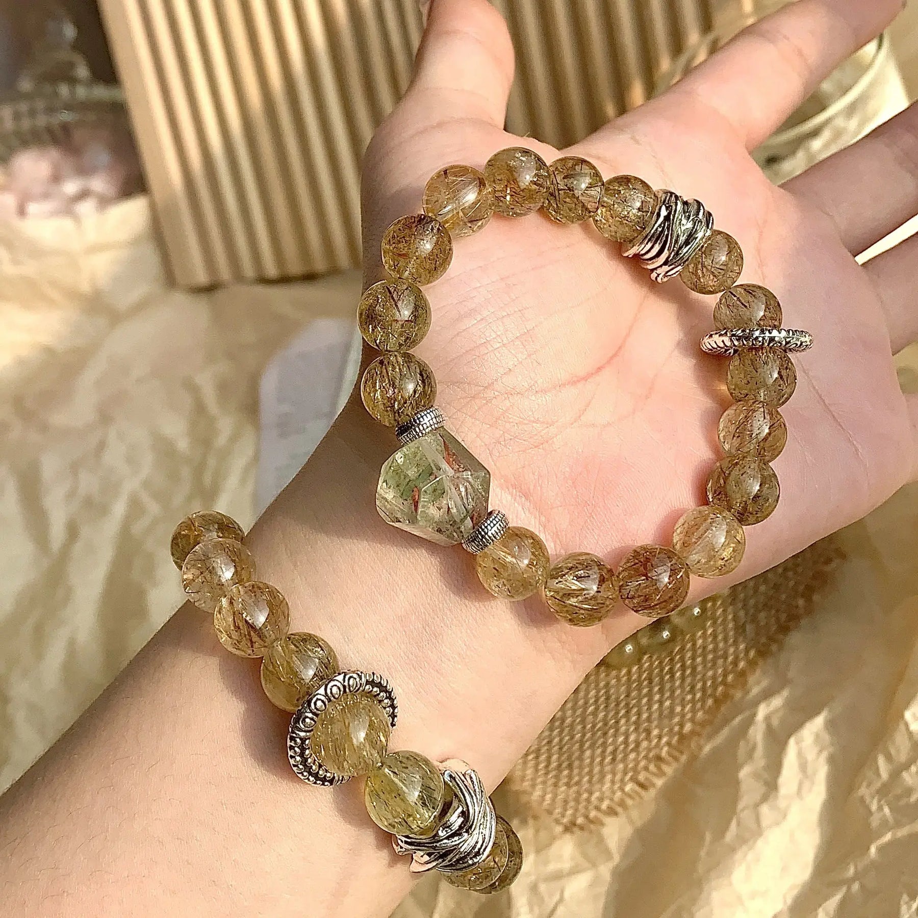 Golden Rutilated Quartz Bracelet 