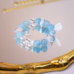 Aquamarine Azeztulite Dragon Knot Bracelet L2L Crystal
