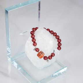 Cinnabar, Hematoid Quartz, Phantom Quartz, Sterling Silver L2L Crystal