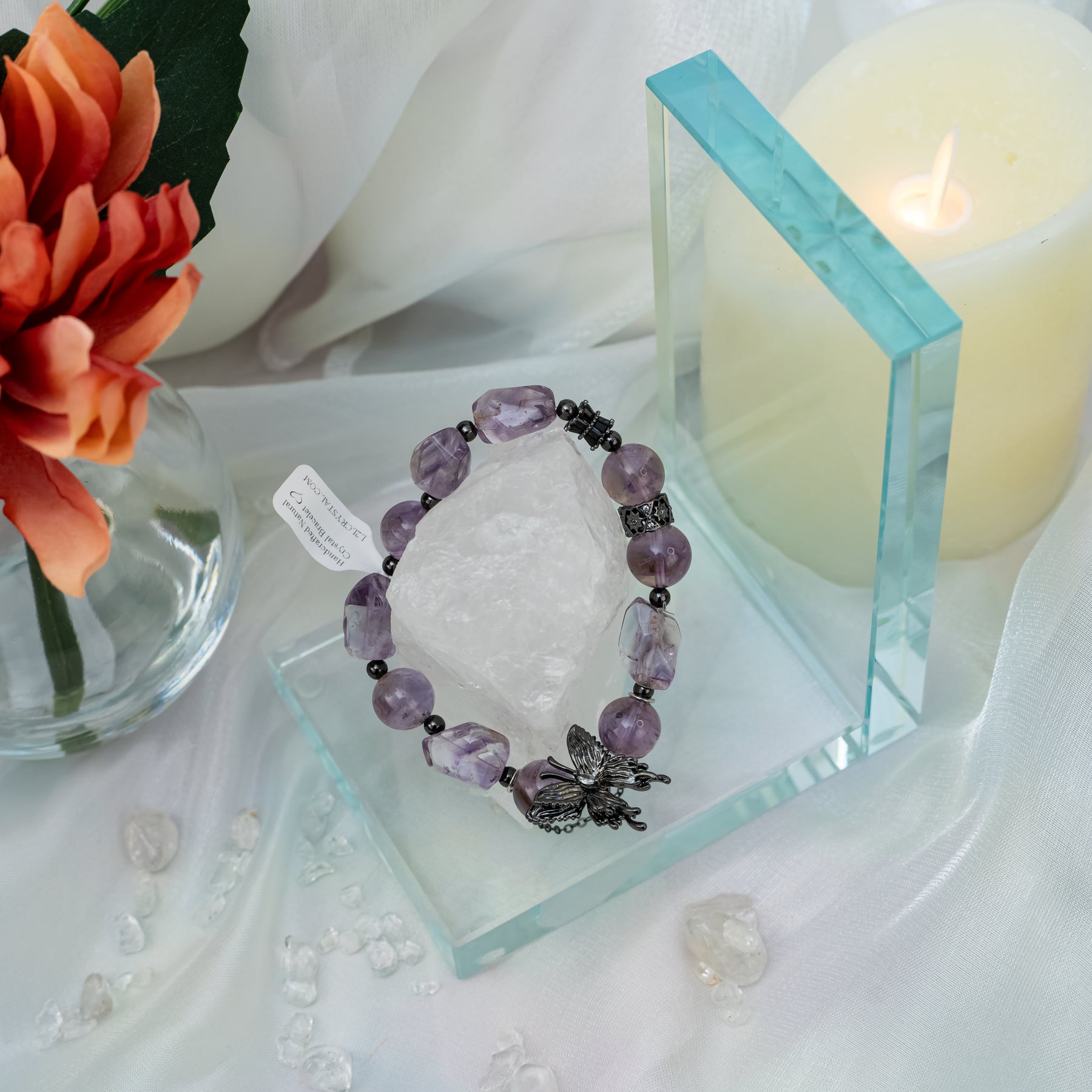 Amethyst Butterfly Bracelet