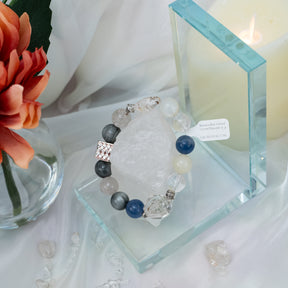 Blue Fluorite Eagle Eye Moonstone Bracelet