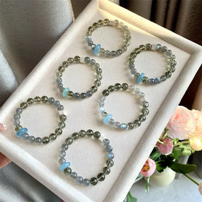 Green Tourmaline Aquamarine Moonstone Bracelet | L2L Crystal