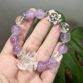 Lavender Amethyst Clear Quartz Butterfly Bracelet