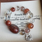 Fiery Maple Red Hematoid Rutilated Quartz Bracelet