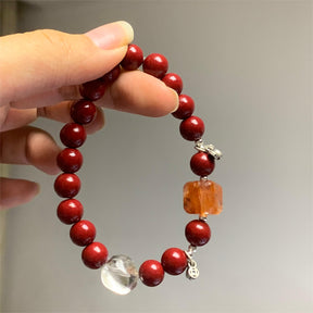 Cinnabar Hematoid Phantom Quartz Bracelet