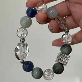 Blue Fluorite Eagle Eye Moonstone Bracelet