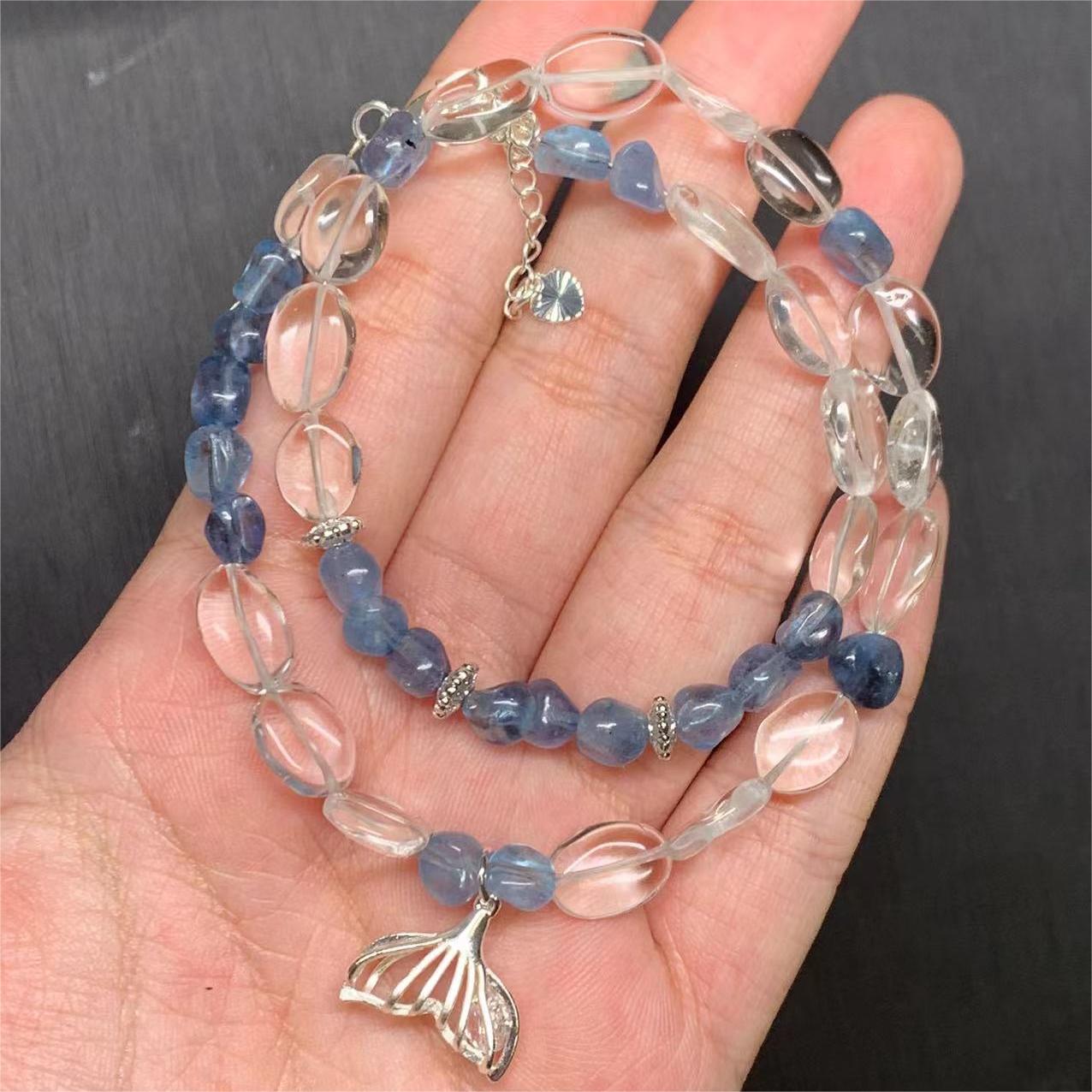 Clear Quartz Aquamarine Bracelet