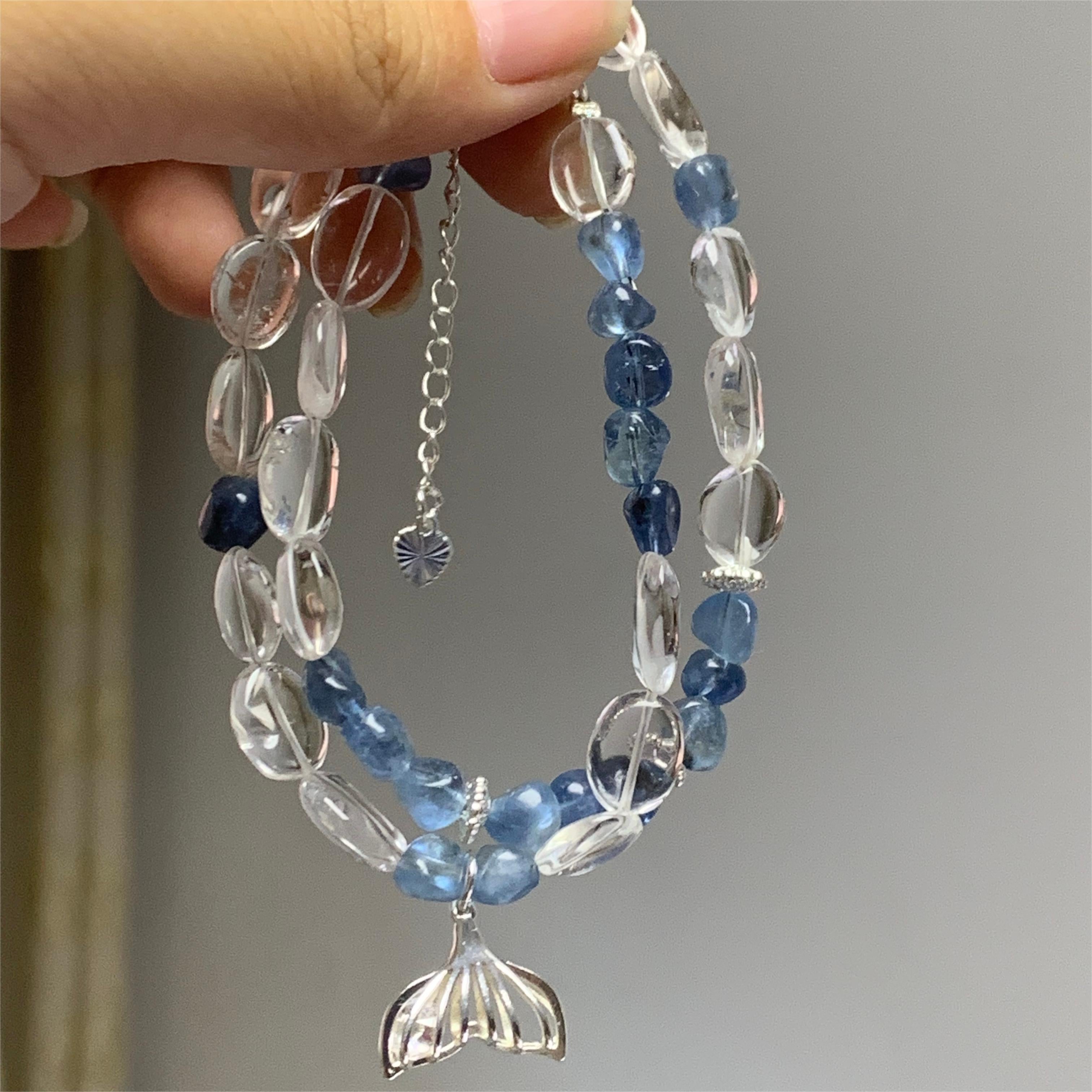 Clear Quartz Aquamarine Bracelet