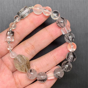 Black Rutilated Clear Quartz Bracelet