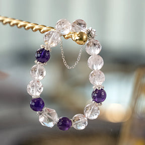 Sunbeam Smile Azeztulite & Amethyst Crystal Bracelet L2L Crystal