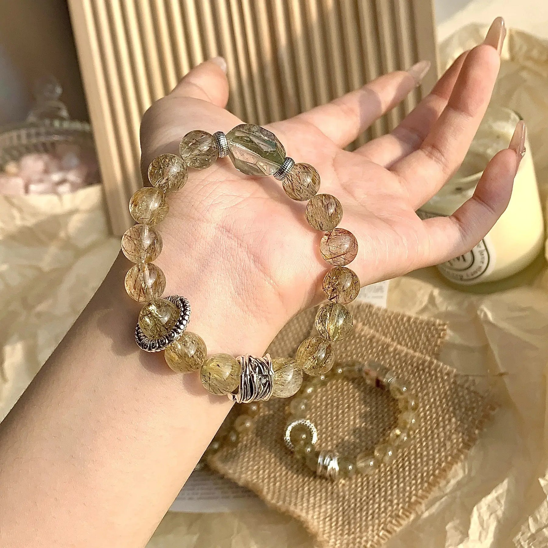 Golden Rutilated Quartz Bracelet 