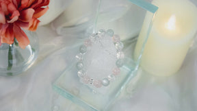 Rose & Clear Quartz Moonstone Bracelet